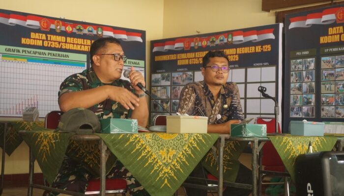 Wadansatgas Pimpin Rapat Evaluasi Pelaksanaan TMMD Reguler Ke-125 Kodim 0735/Surakarta