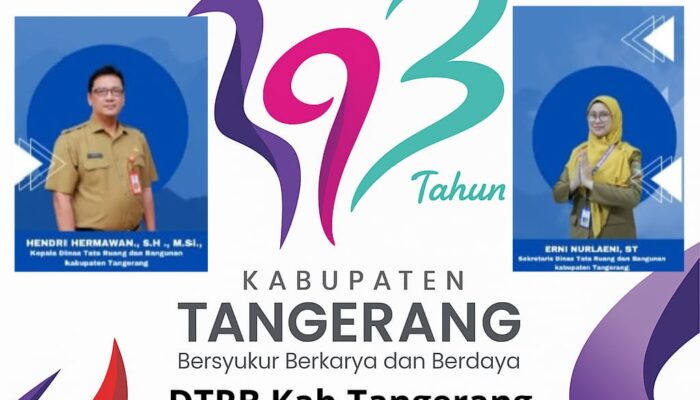 Segenap Keluarga Besar Pimpinan dan Jajaran Serta Staff DTRB Kabupaten Tangerang Mengucapkan Selamat HUT Kabupaten Tangerang ke 393 Bersyukur Berkarya dan Berdaya