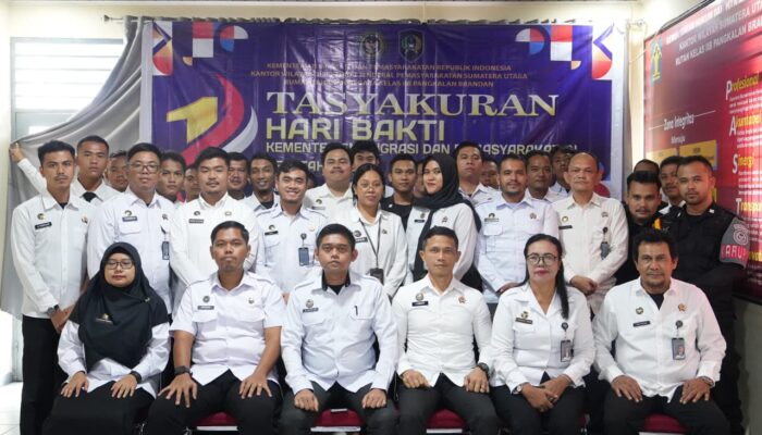 Peringati Hari Bakti Kemenkmipas Ke – 1, Rutan Pangkalan Brandan Gelar Tasyakuran 