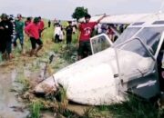 Pesawat Cessna terjatuh diarea persawahan, beruntung tidak ada korban jiwa