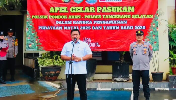 Camat Pondok Aren Hadiri Apel Gelar Pasukan Pengamanan Natal 2025 dan Tahun Baru 2026