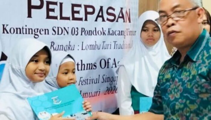 Dindikbud Targetkan Tangsel Juara, Lepas Kontingen UPTD SDN Pondok Kacang Timur 03 ke Rhythms of Asia Dance Festival Singapura