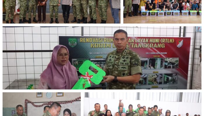 Danrem 052/Wkr Dampingi Pangdam Jaya Tinjau KDKMP Pondok Aren, Serahkan Kunci RLTH dan Bantuan Sosial