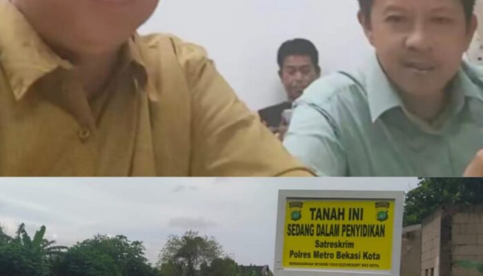 Polres Metro Bekasi Kota Pasang Plang Penyidikan di Lahan Sengketa Ahli Waris Amanullah