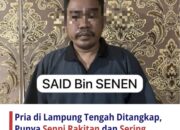 Polisi Tangkap Pria Pemilik Senjata Api Ilegal di Lampung Tengah