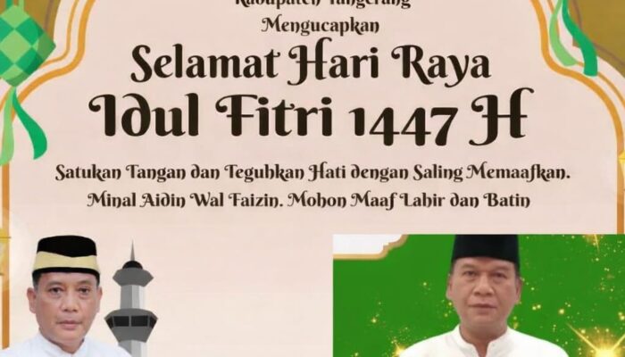 Segenap Keluarga Besar Pimpinan Jajaran dan Staf Dinas Kependudukan dan Pencatatan Sipil Kabupaten Tangerang Mengucapkan Selamat Idul Fitri 1447 H Tahun 2026.