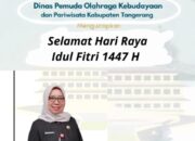 Segenap Keluarga Besar Pimpinan Jajaran dan Staf Dinas Pemuda Olahraga Kebudayaan dan Pariwisata Kabupaten Tangerang Mengucapkan Selamat Idul Fitri 1447 H Tahun 2026 