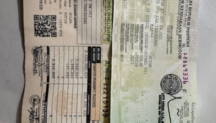 Pengumuman Telah Hilang BPKB Kendaraan Roda Empat Atas Nama Sumiati