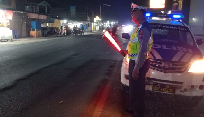 Sat Lantas Polres Batu Bara Gelar Patroli Blue Light, Jaga Keamanan dan Kelancaran Lalu Lintas
