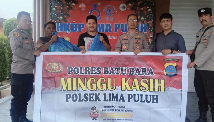 Polsek Lima Puluh gelar “Minggu Kasih”, berbagi sembako kepada keluarga tidak mampu