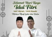 Lurah Pisangan dan Sekretaris Kelurahan Sampaikan Ucapan Selamat Idul Fitri 1447 H