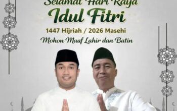 Lurah Pisangan dan Sekretaris Kelurahan Sampaikan Ucapan Selamat Idul Fitri 1447 H
