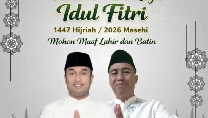 Lurah Pisangan dan Sekretaris Kelurahan Sampaikan Ucapan Selamat Idul Fitri 1447 H