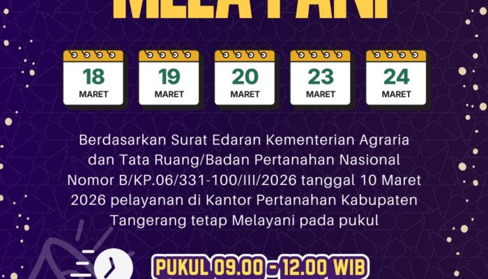 Kantor Pertanahan Kabupaten Tangerang tetap berkomitmen untuk memberikan pelayanan kepada masyarakat