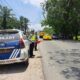 Satlantas Polres Batu Bara patroli jalinsum, kenakan bendera merah di lokasi rawan untuk mengingatkan pengendara