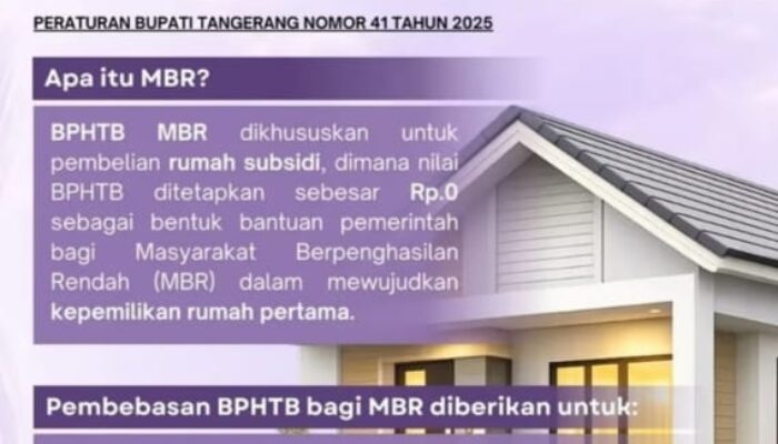 Pemkab Tangerang Bebaskan BPHTB untuk MBR, Dorong Kepemilikan Rumah Subsidi
