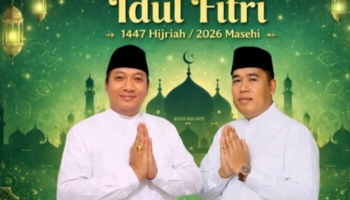 Camat Pondok Aren H. Hendra dan Sekretaris Kecamatan Ma’mun Sampaikan Ucapan Selamat Idul Fitri 1447 H